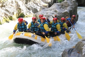 rafting nel fiume Lao